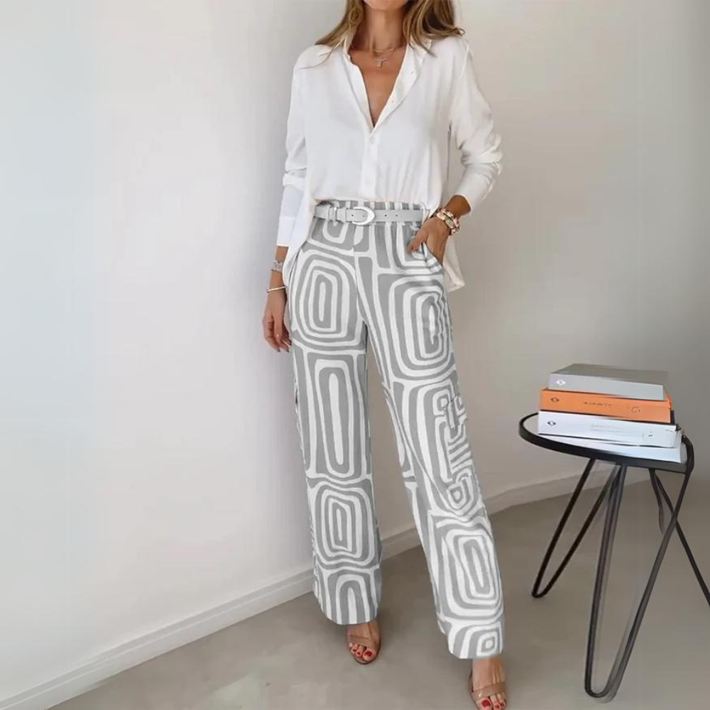Miley - Ensemble élégant avec chemisier et pantalon