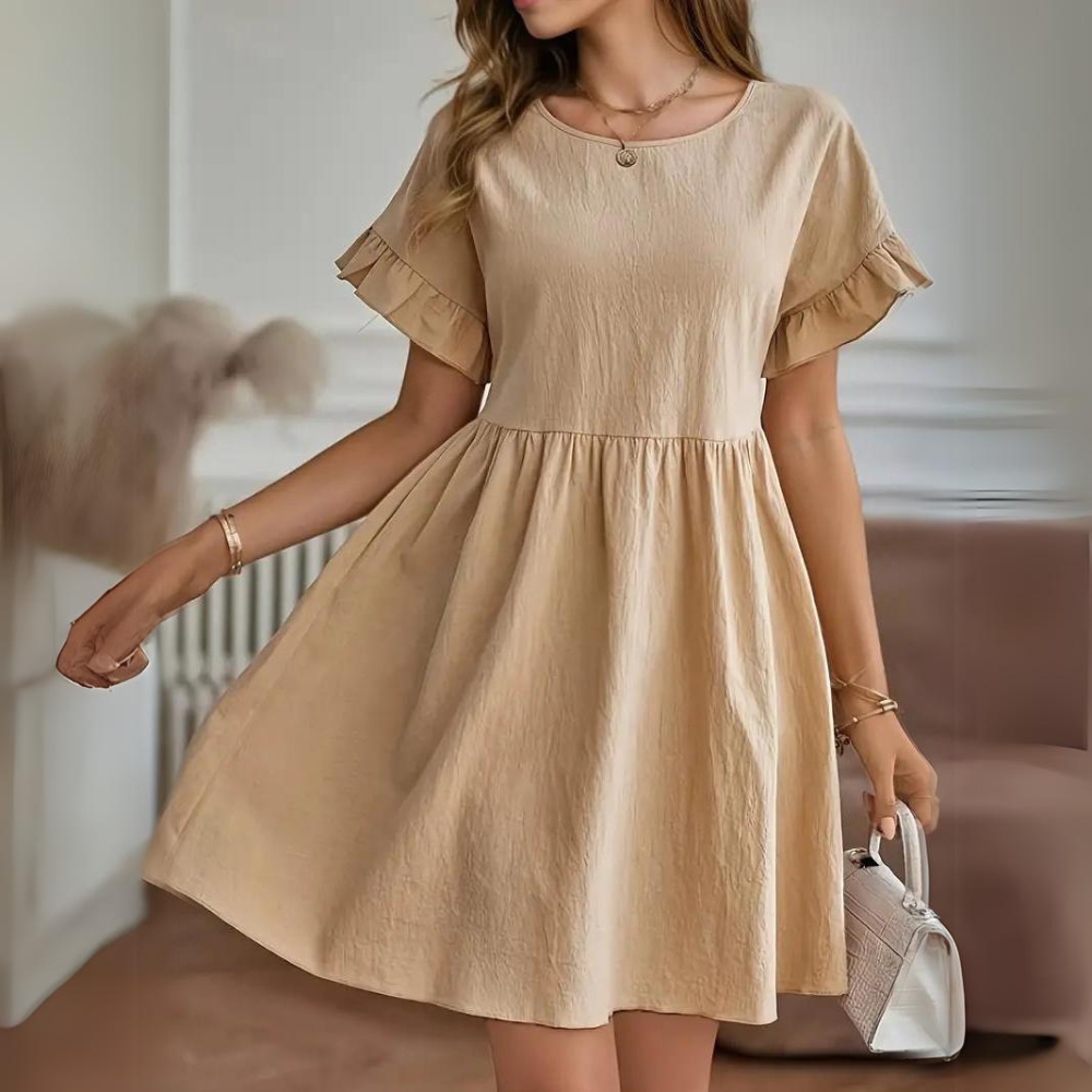 Nathalie - Robe d'été décontractée à manches bouffantes