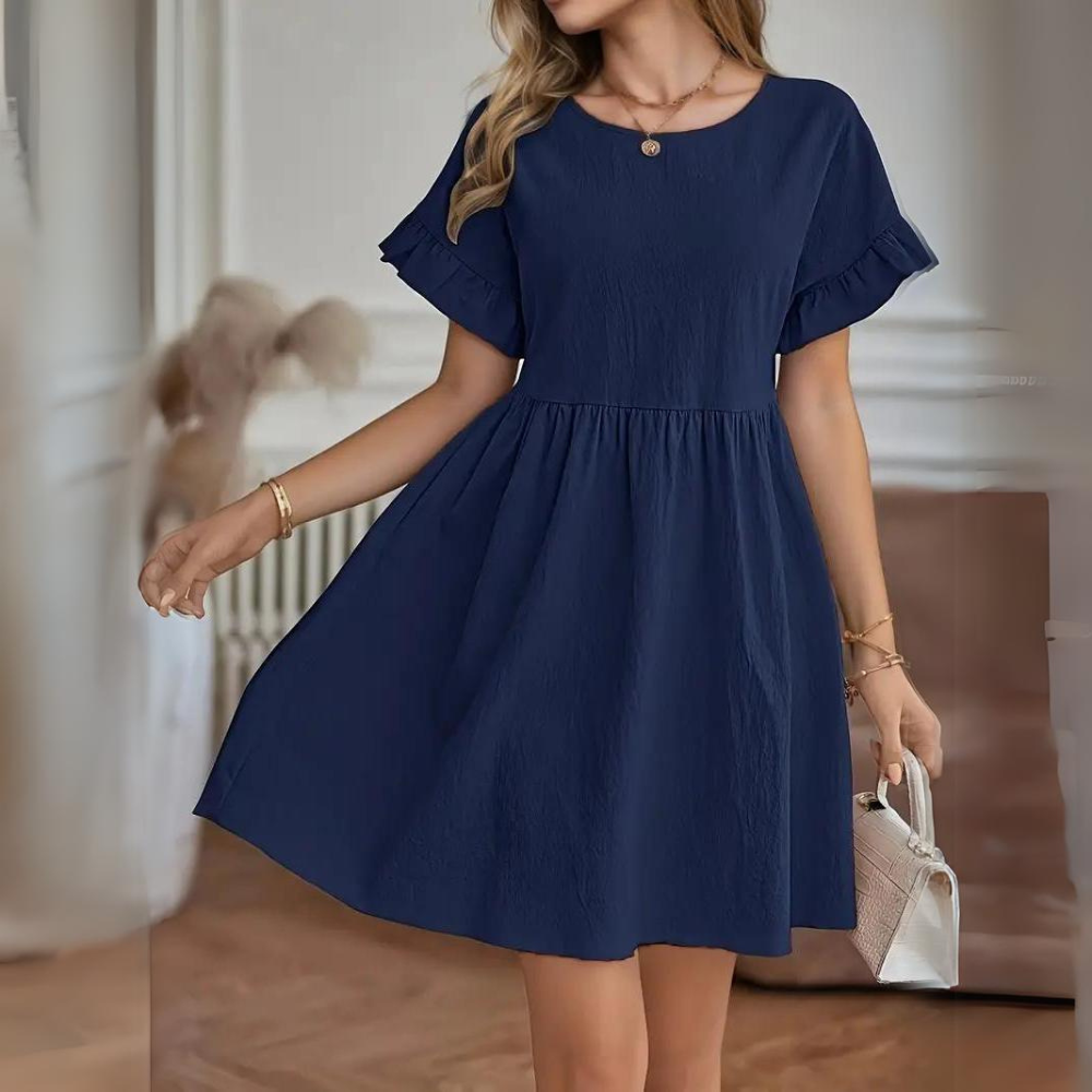 Nathalie - Robe d'été décontractée à manches bouffantes