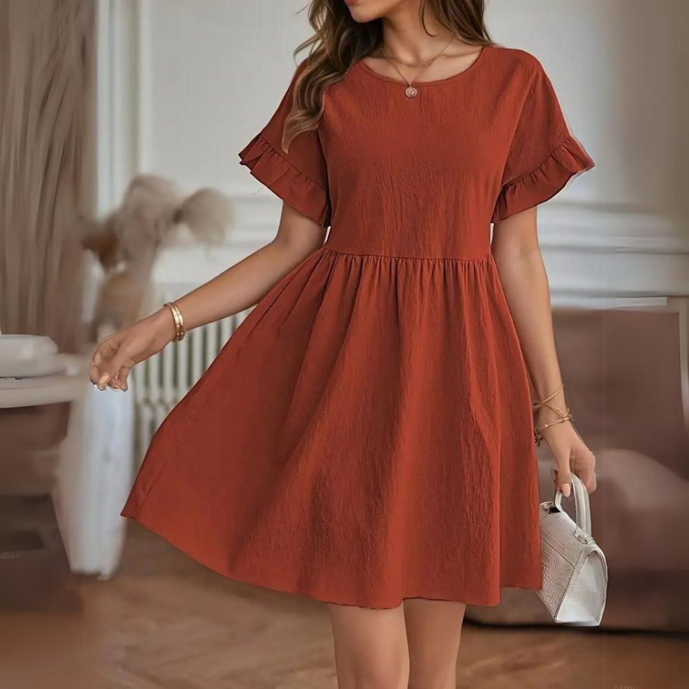 Nathalie - Robe d'été décontractée à manches bouffantes