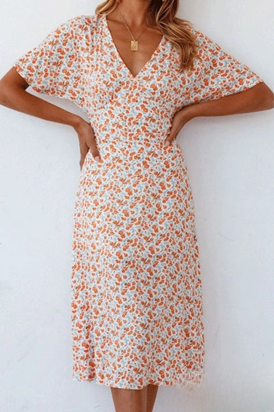 Nevaeh - Robes trapèze à col V avec imprimé