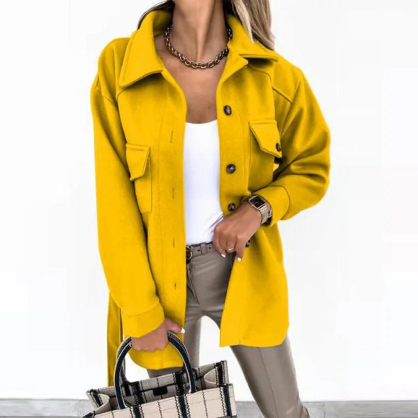 Noami | Manteau d'été pour femmes avec boutons, col et poches