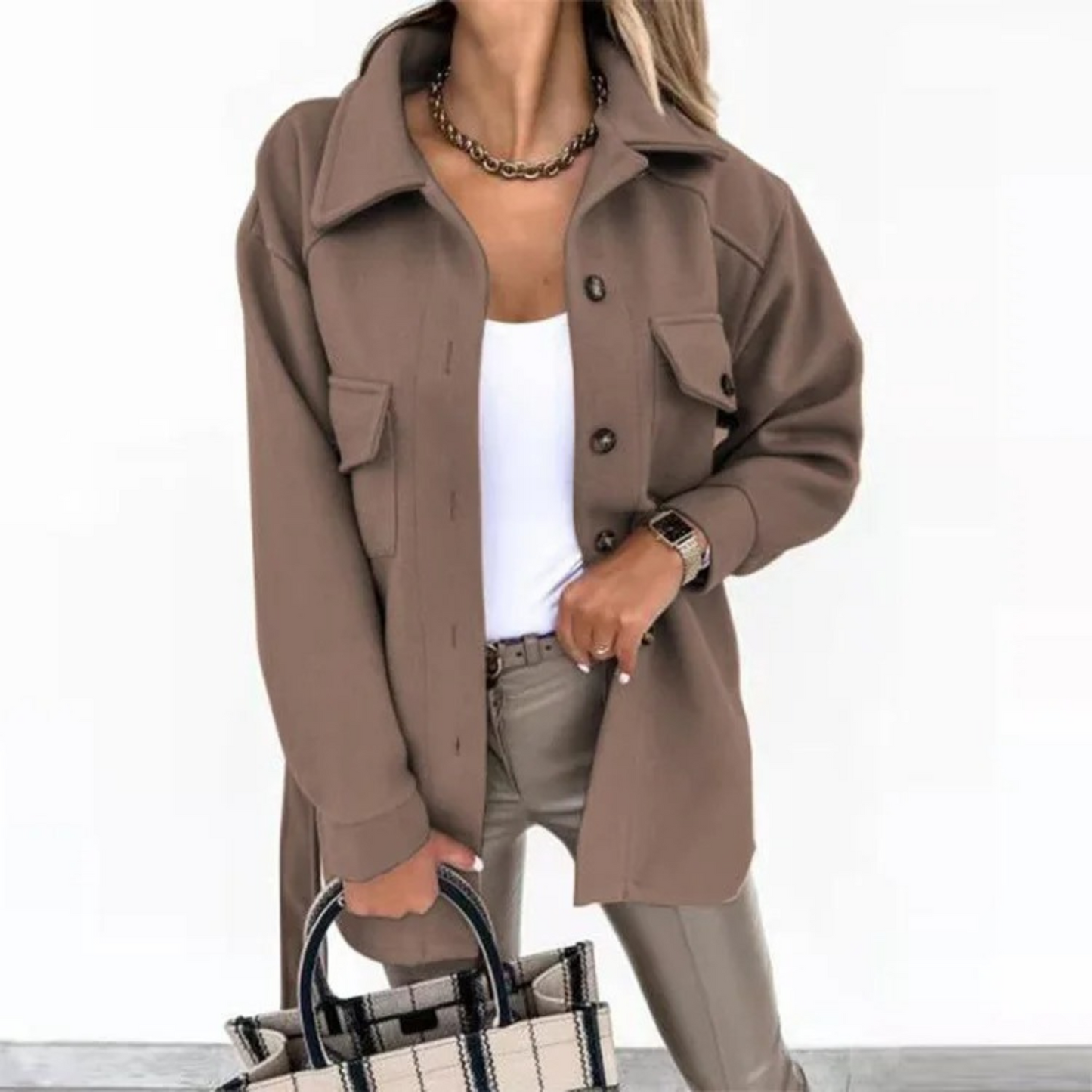 Noami | Manteau d'été pour femmes avec boutons, col et poches
