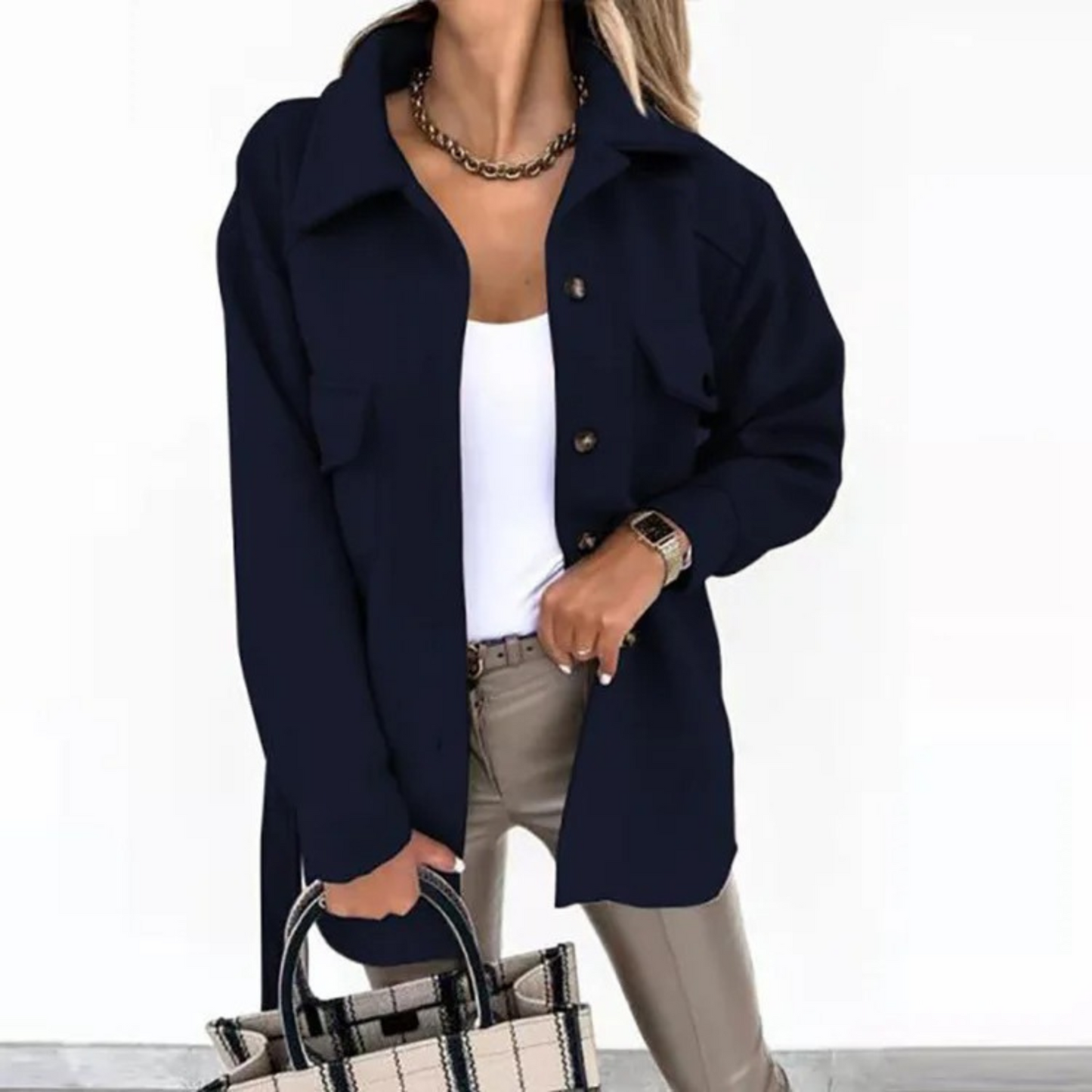 Noami | Manteau d'été pour femmes avec boutons, col et poches
