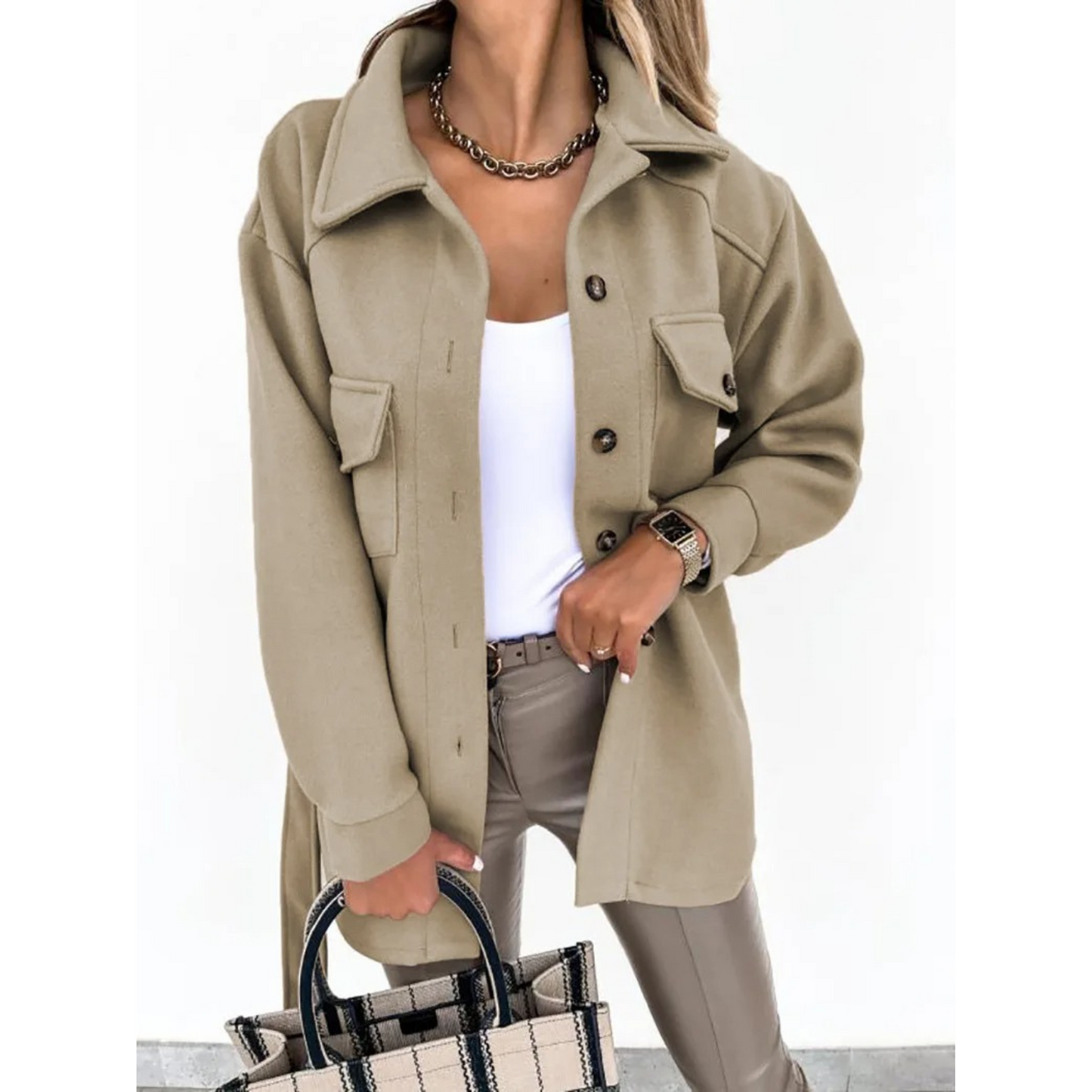 Noami | Manteau d'été pour femmes avec boutons, col et poches