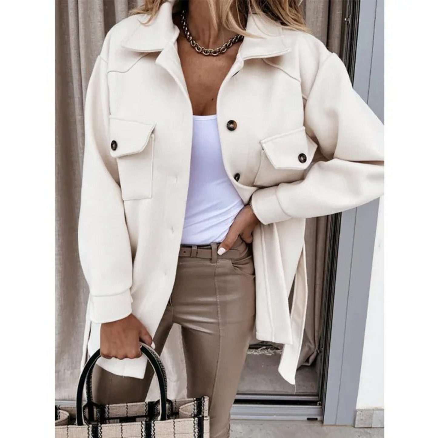 Noami | Manteau d'été pour femmes avec boutons, col et poches