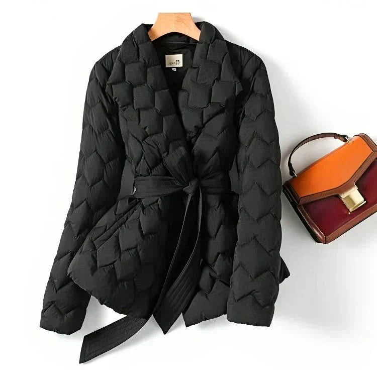 Veste tampon moderne et chic avec ceinture pour femmes