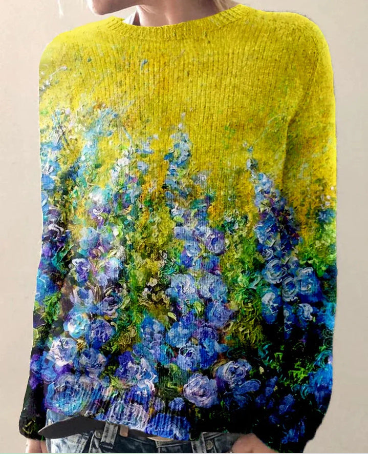 Sophie | Pull en laine à imprimé floral pour dames