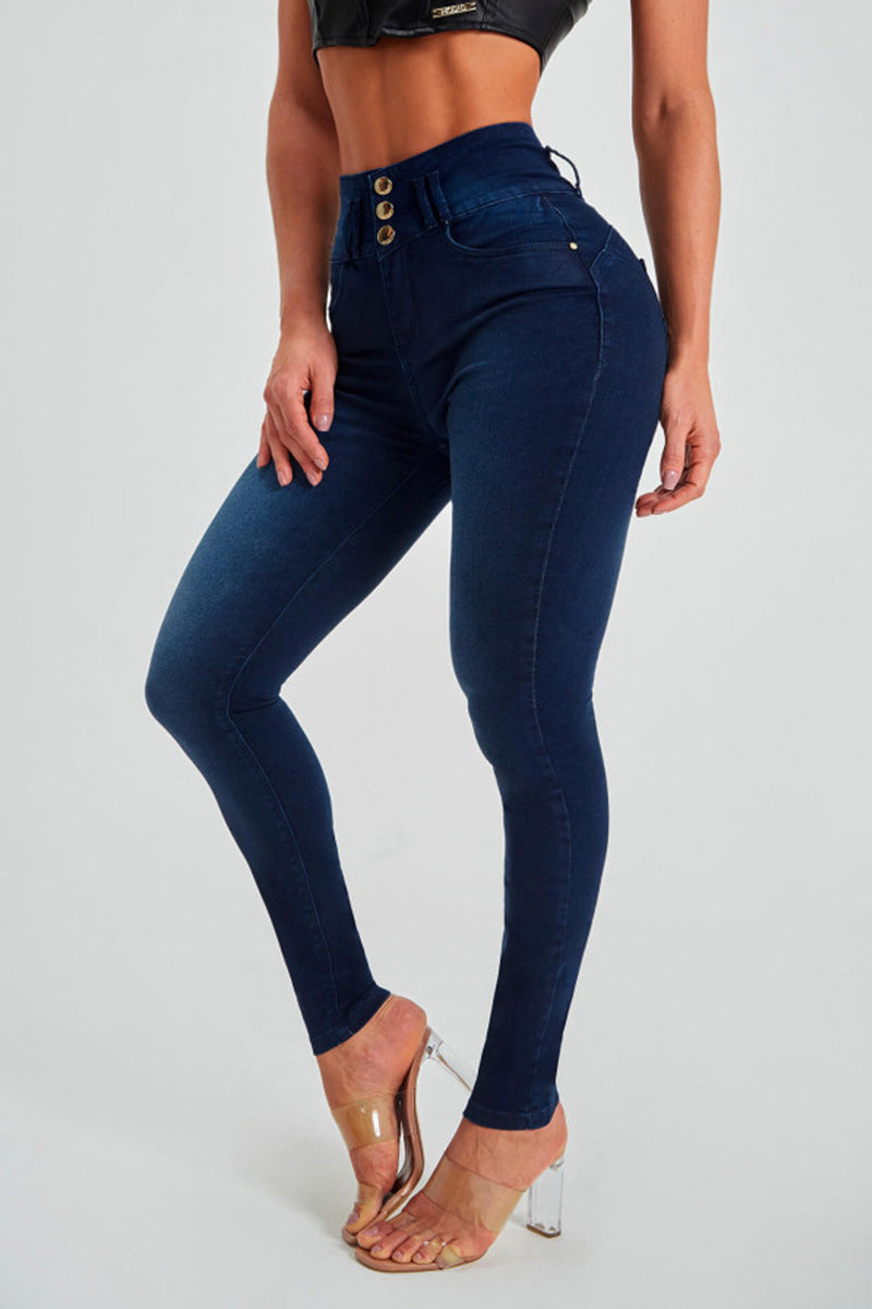 Jeans skinny taille haute pour femmes
