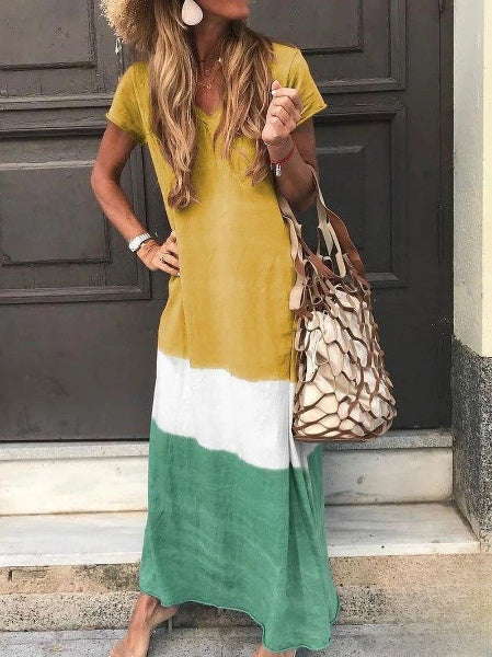 Odette - Longue robe vintage avec décolleté en V