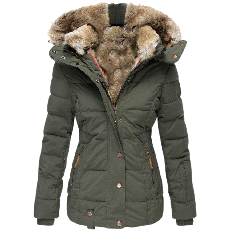 Chloe™ - Manteau de fourrure décontracté avec capuche pour femme