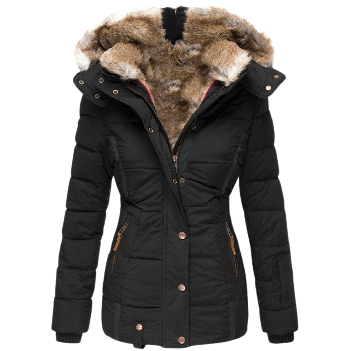 Chloe™ - Manteau de fourrure décontracté avec capuche pour femme