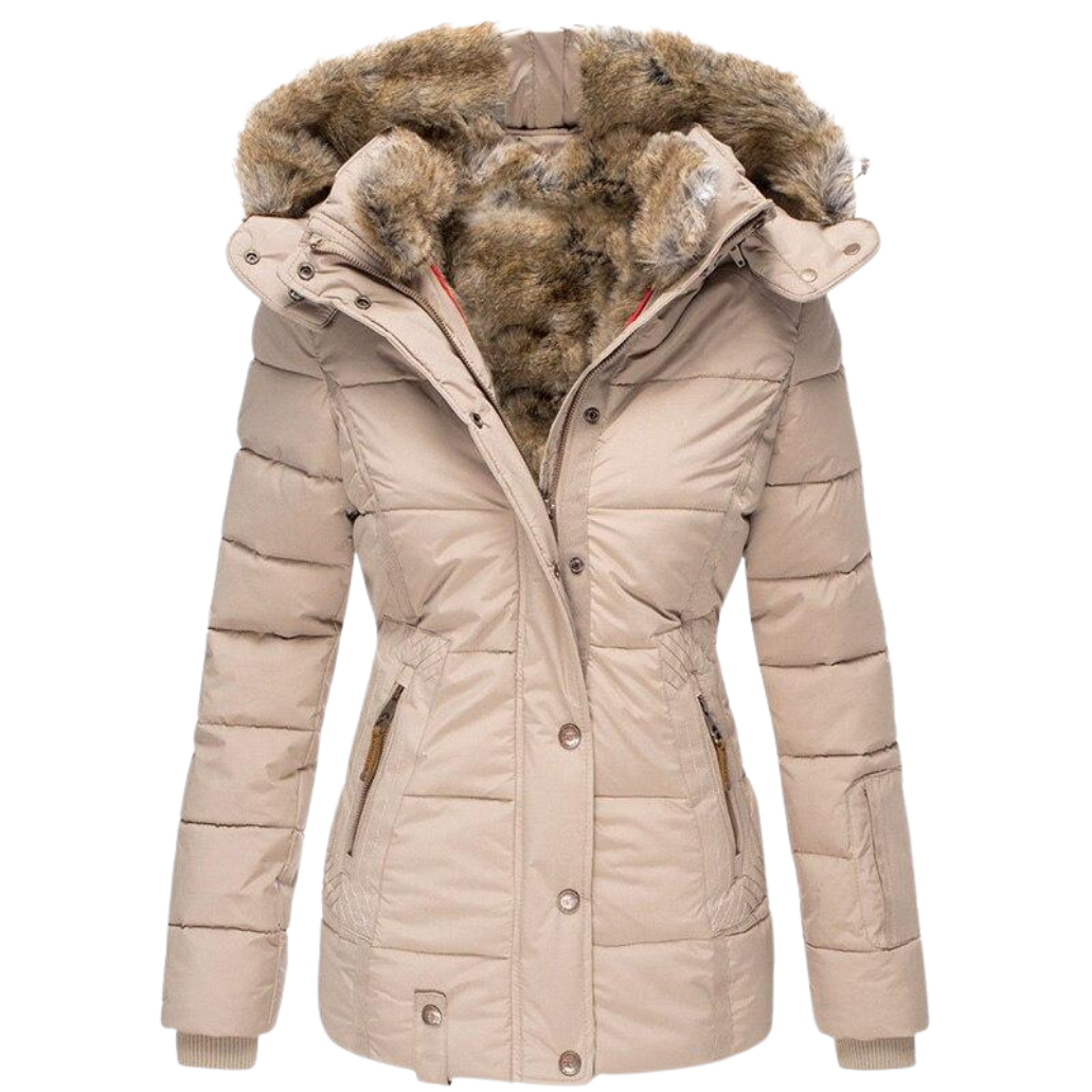 Chloe™ - Manteau de fourrure décontracté avec capuche pour femme