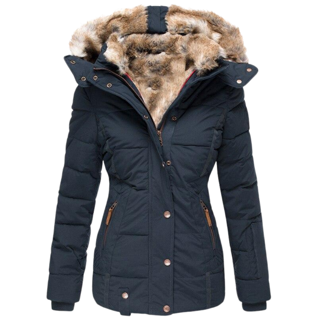 Chloe™ - Manteau de fourrure décontracté avec capuche pour femme