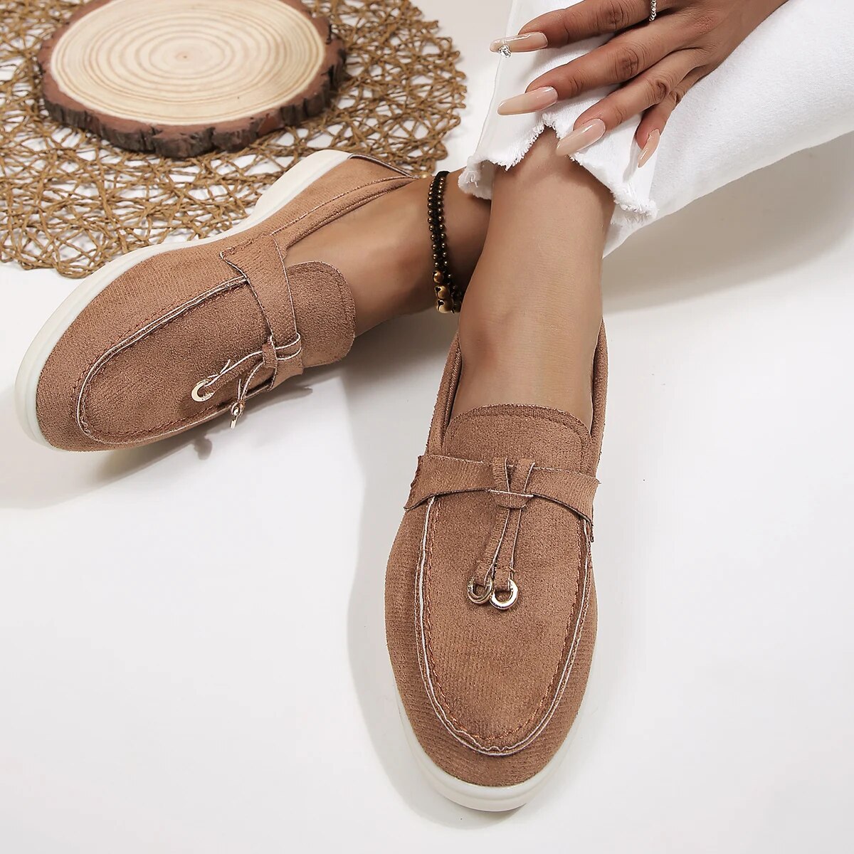 Mocassins plats décorés de cintres