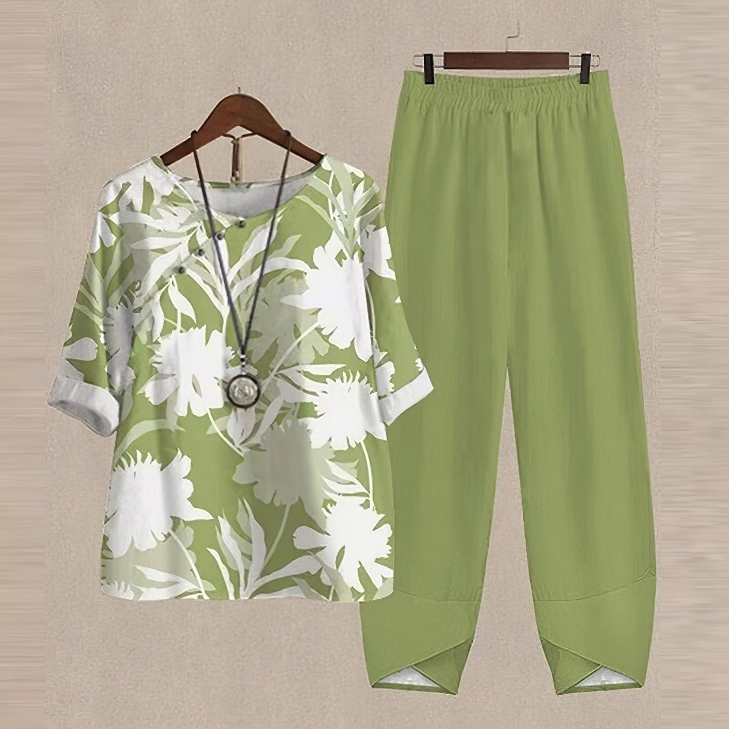Ensemble d'été 2 pièces pour femme - henné
