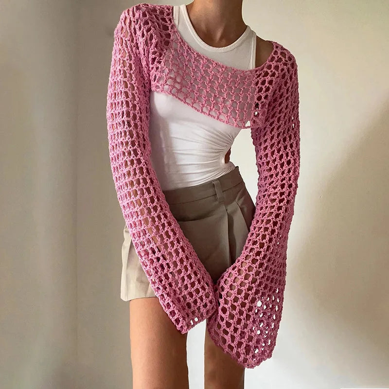 Top Mesh Crop pour femmes