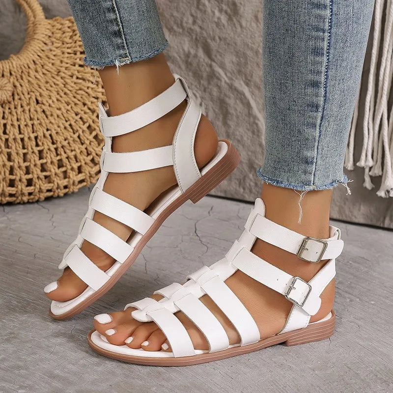 AVA | Elegant Sandales pour femmes Marron Blanc