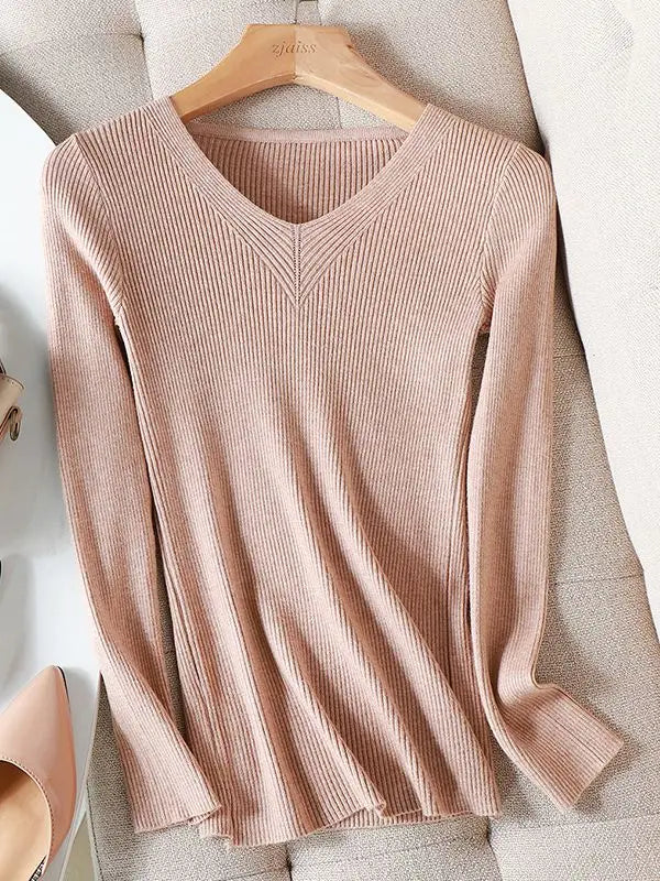Odila- Sweat automne hiver chic avec col en V