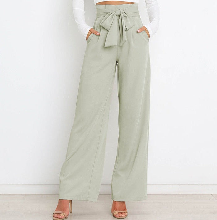 Natalie - Pantalon Stylé avec Ceinture à Nouer pour Femmes