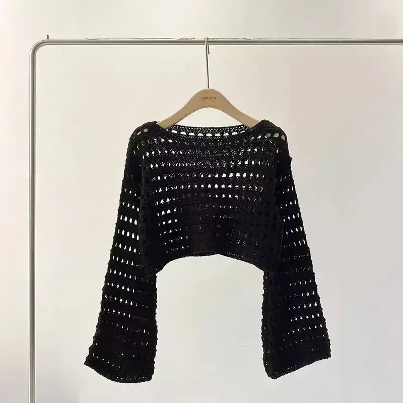 Norah- Haut long tricoté en crochet pour femmes