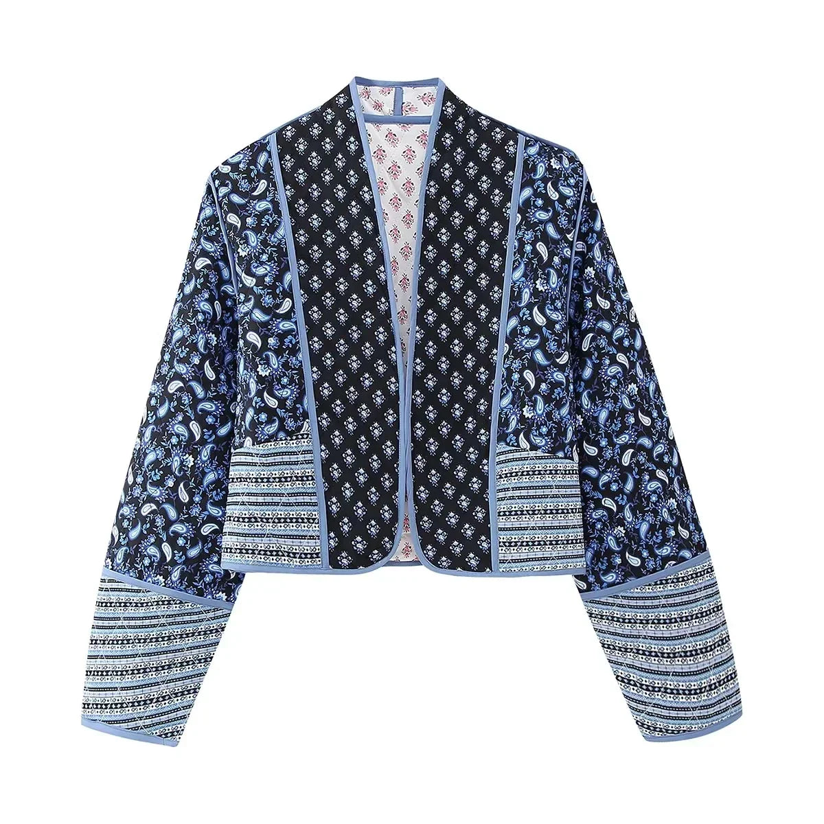 Vintage Patchwork Veste à fleurs pour femmes