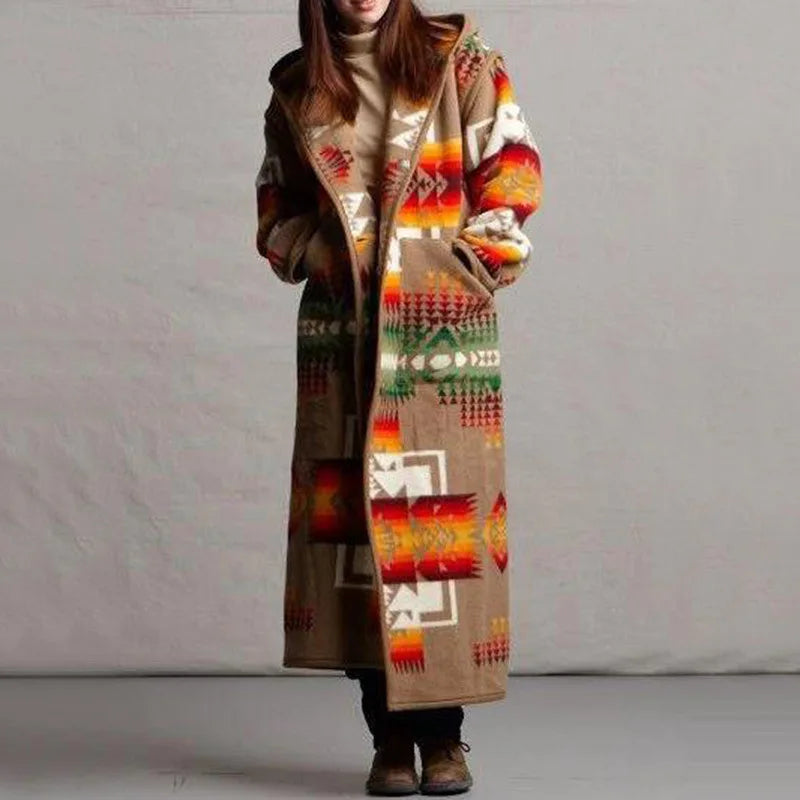 Long manteau de style ethnique