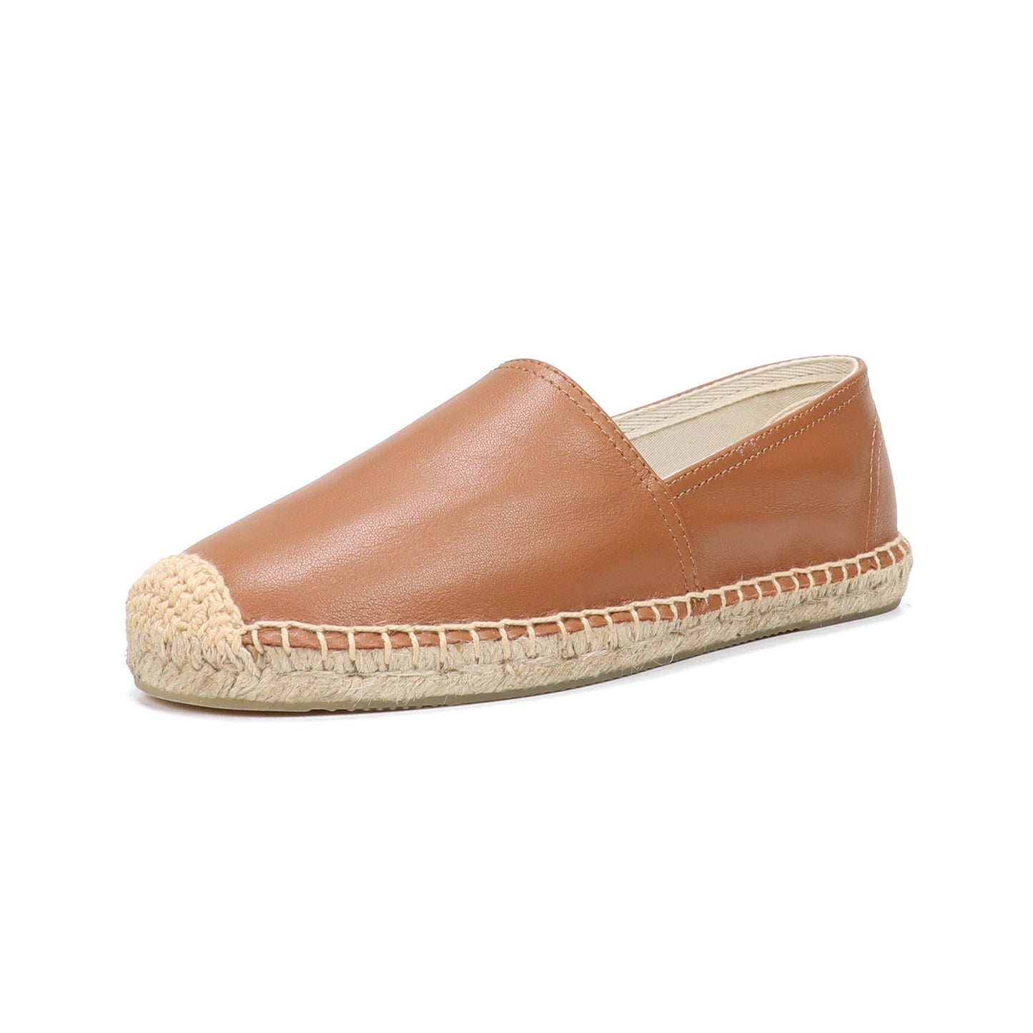 Esmee | Espadrilles plates en cuir de style ballet