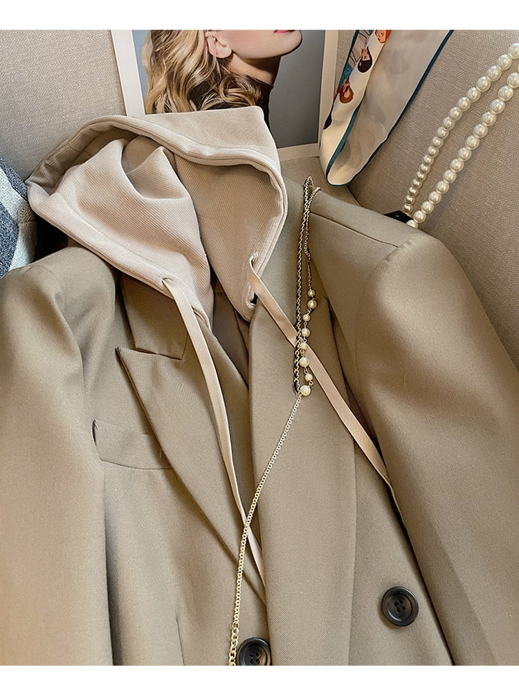 FaysBlazer I Blazer surdimensionné avec capuche pour femmes