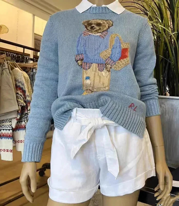 Pull en tricot d'ours pour femmes
