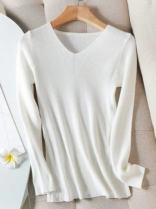 Odila- Sweat automne hiver chic avec col en V