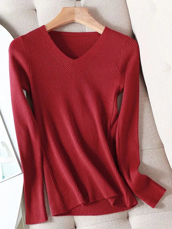 Odila- Sweat automne hiver chic avec col en V
