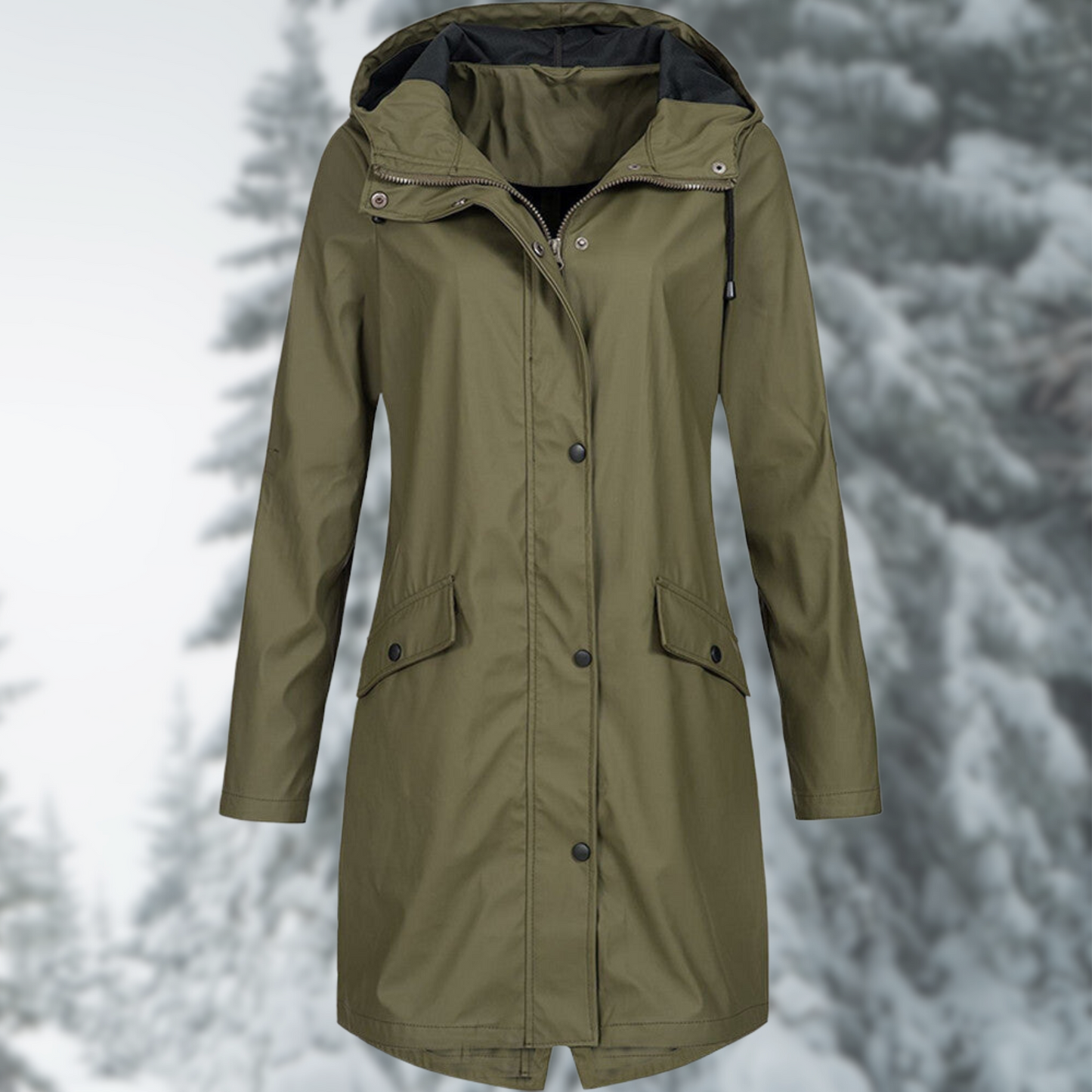 Veste de pluie longue et imperméable à la mode