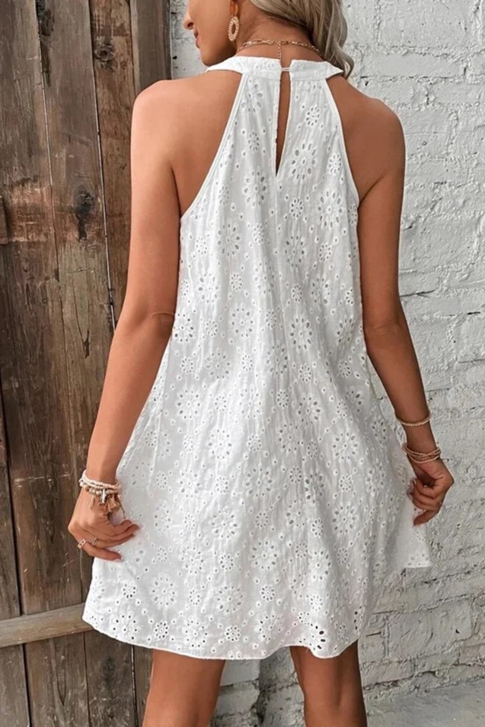 Stella - Robe à broderie imprimée en dentelle