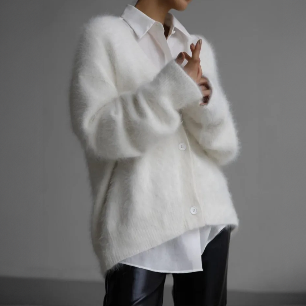 Helgam | Bouton Femme Cardigan en duvet | Hiver