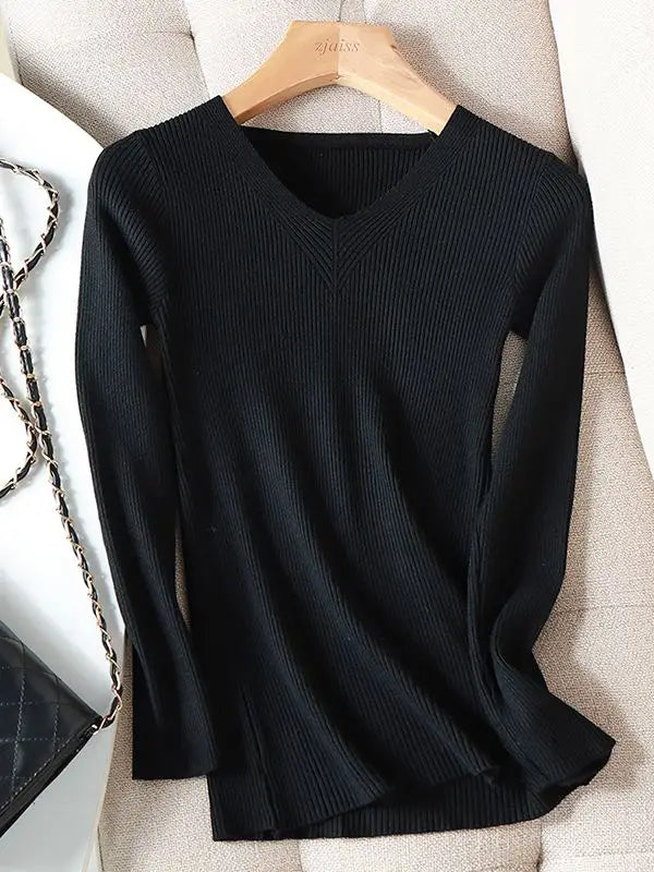 Odila- Sweat automne hiver chic avec col en V