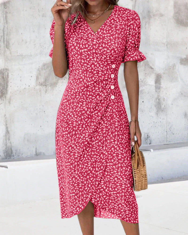 Sabrina - Robe à imprimé floral et manches courtes