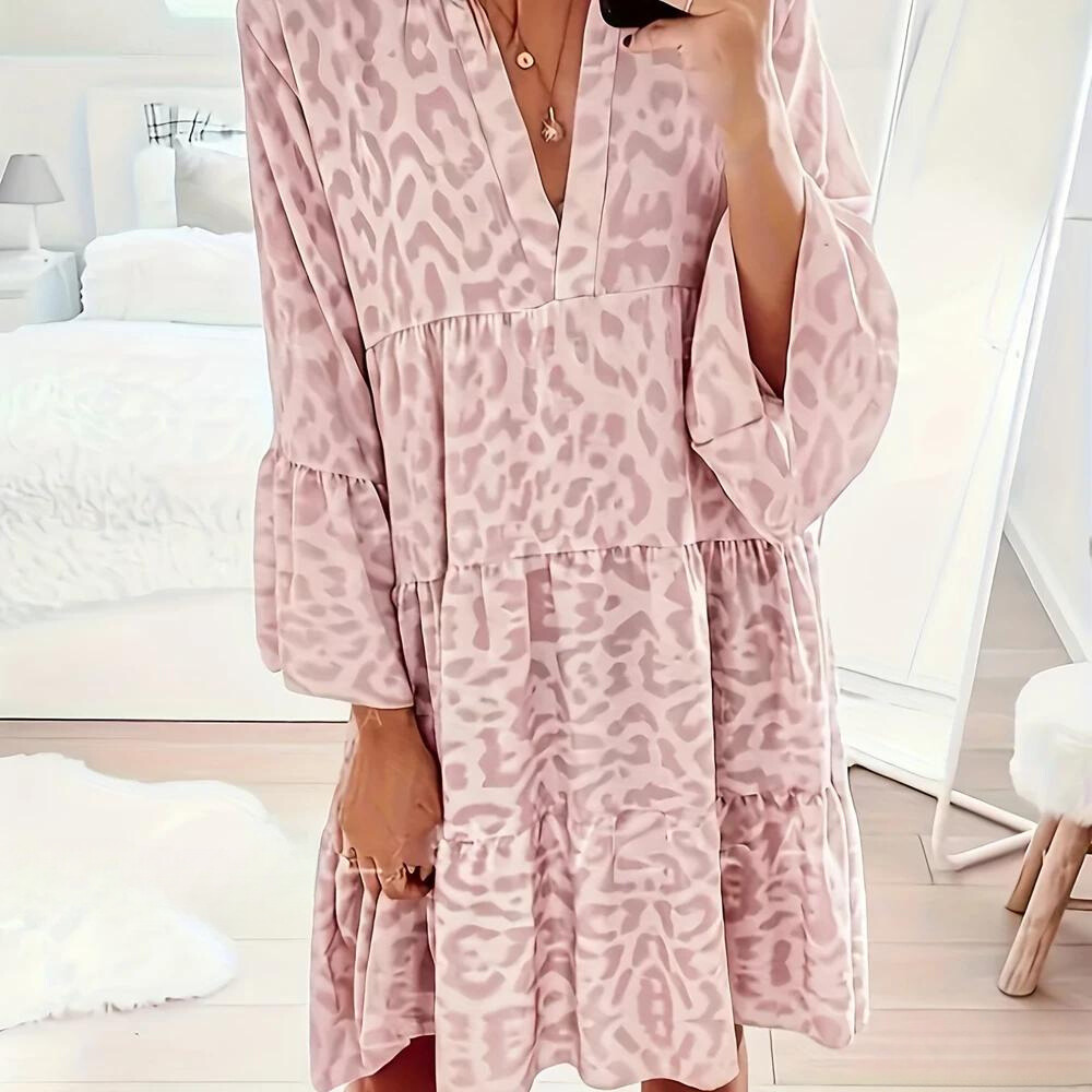 Salem - Robe Boho à imprimé léopard pour femmes, grande taille