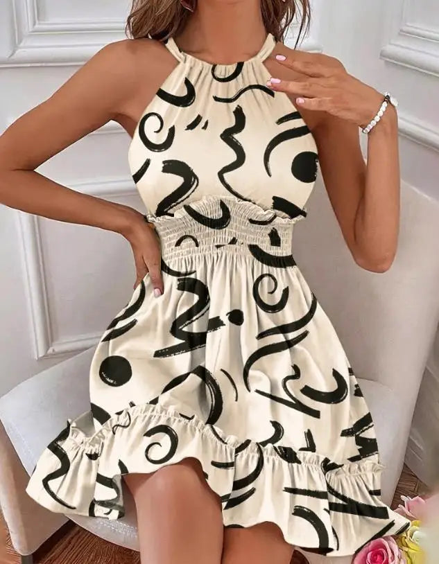 Agnes - Robe décontractée et sexy sans manches, style dos nu