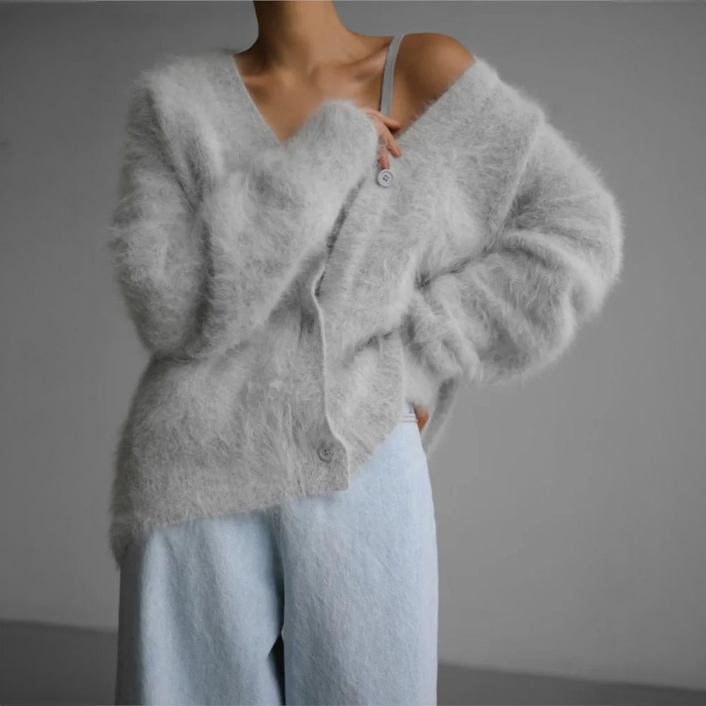 Helgam | Bouton Femme Cardigan en duvet | Hiver