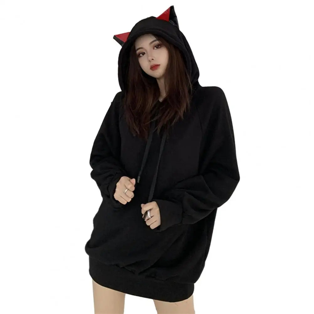 Henrika - Sweat à capuche avec oreilles de chat pour femme