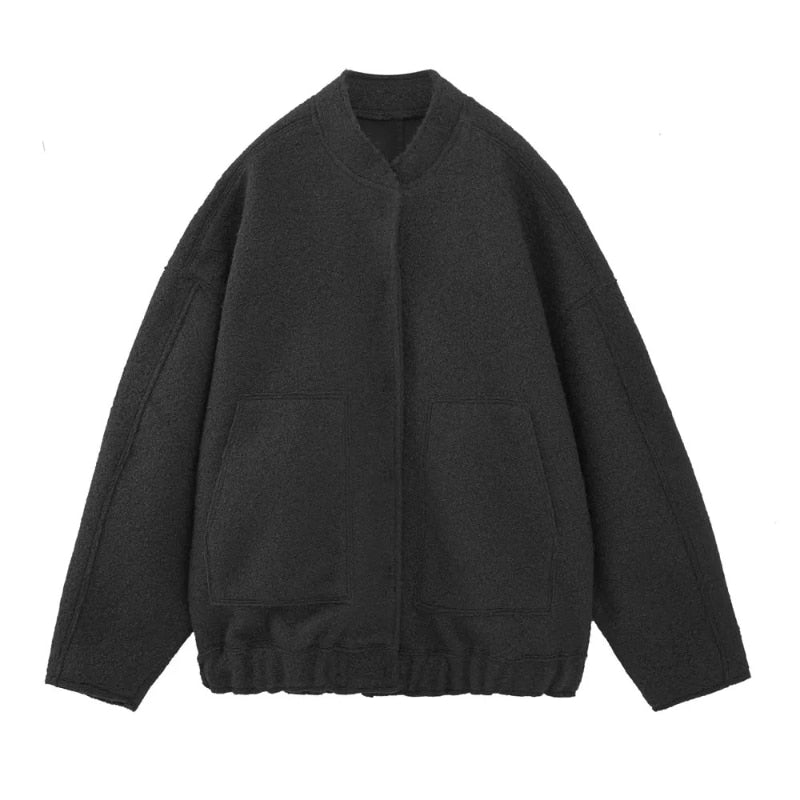 Ophelia | Veste Oversize Femme Top Coat Manches Longues à Boutons Cachés
