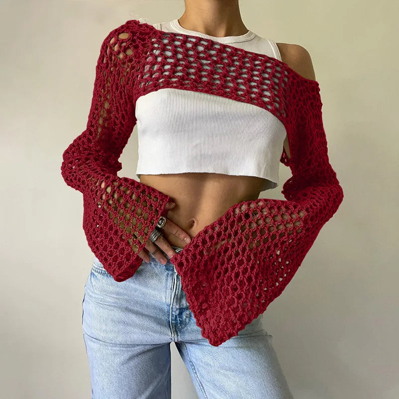 Top Mesh Crop pour femmes