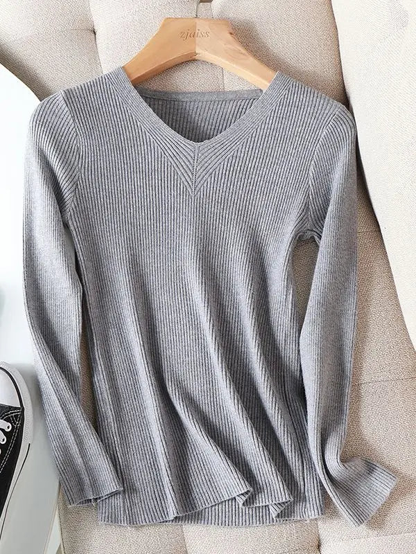 Odila- Sweat automne hiver chic avec col en V