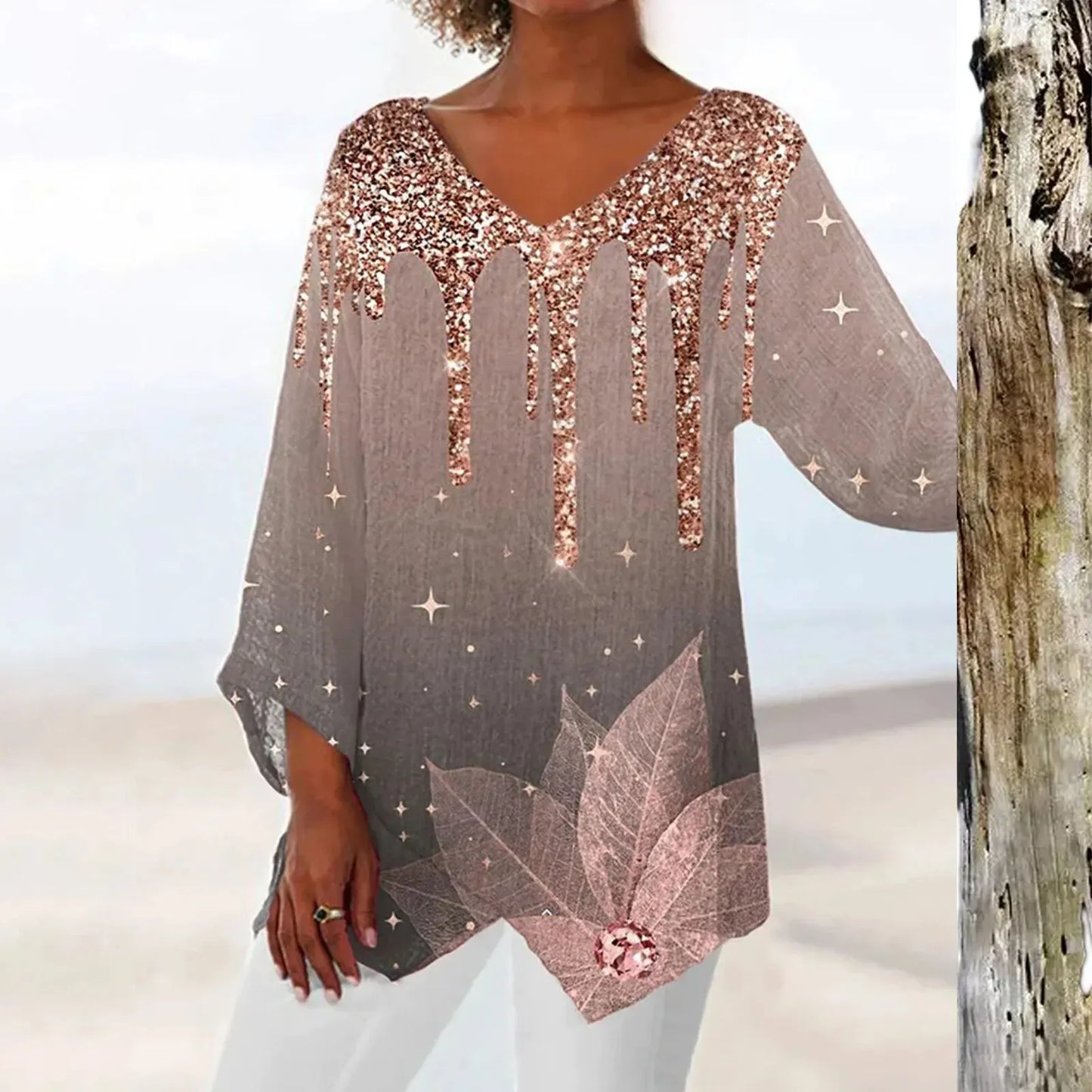Lotte | Top vintage avec col en V