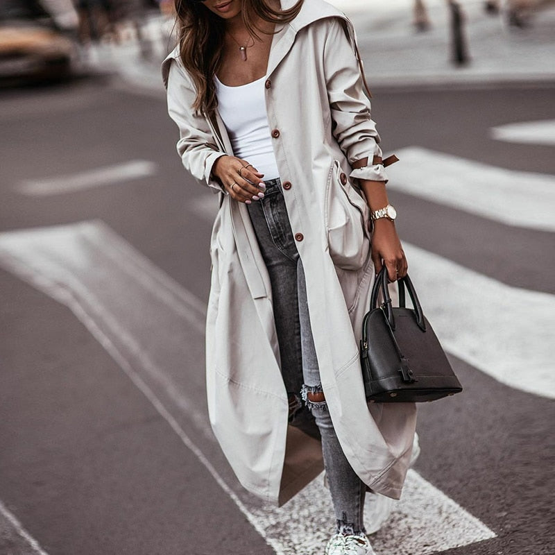 Veste longue avec poches