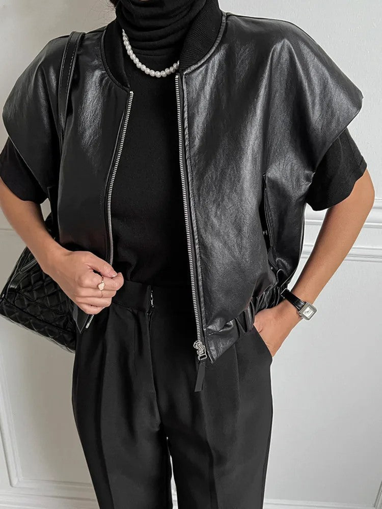 Gilet en cuir lilas - Tight & Trendy