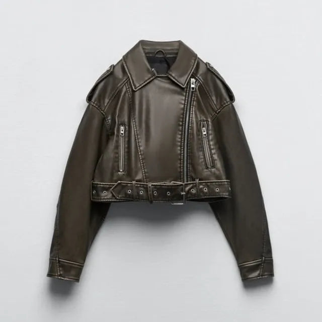 Virginie - Veste en cuir élégante