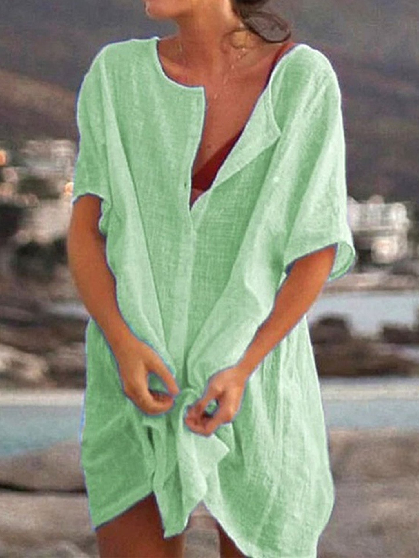 Tamara - Robe ample en coton et lin pour femme