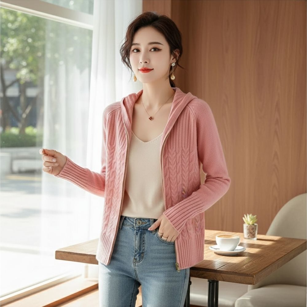 Ubelia | Cardigan Femme en Cachemire avec Cordon de Serrage Chic